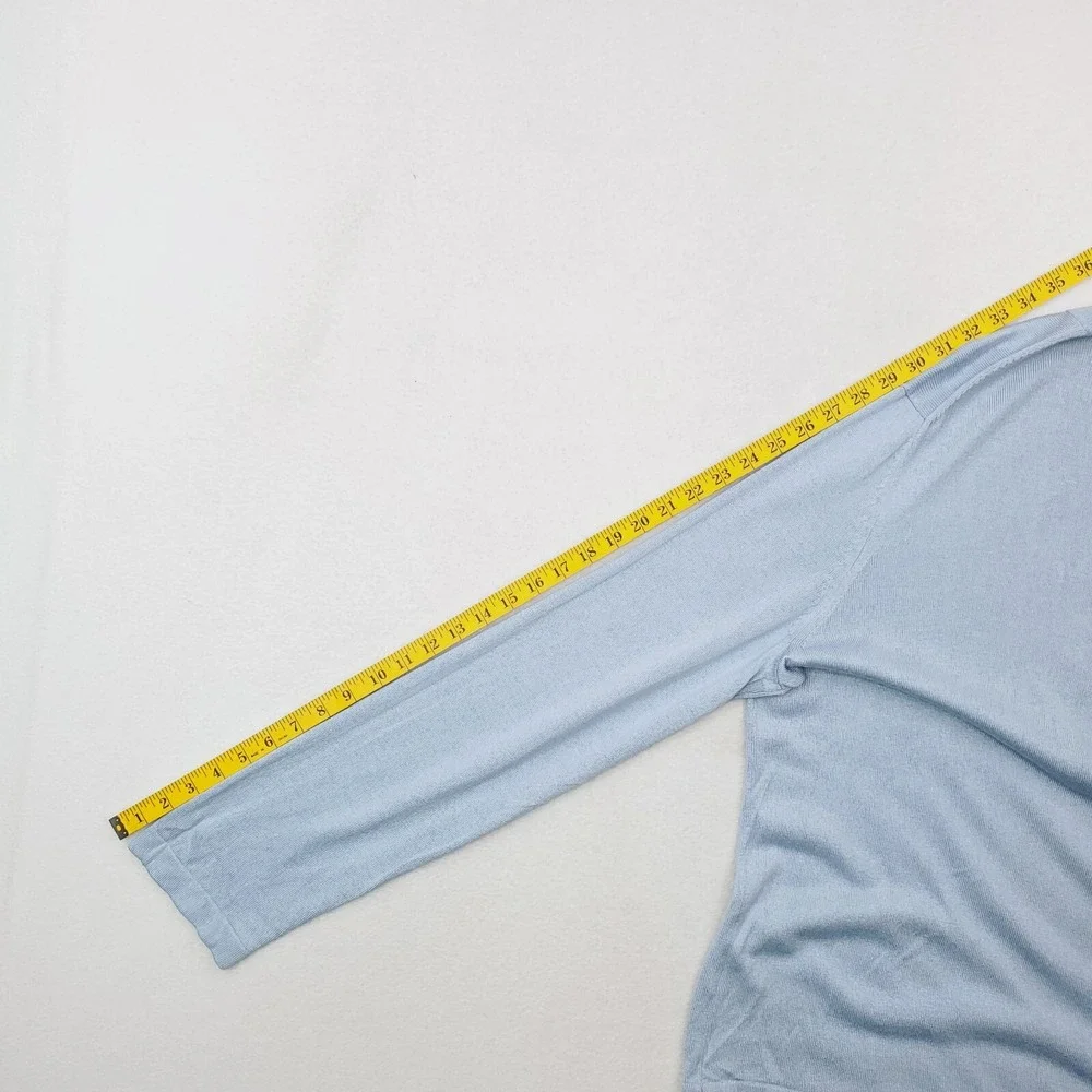 Banana Republic Sweater Mens Extra Large Blue Cashmere Silk Lightweight Pullover